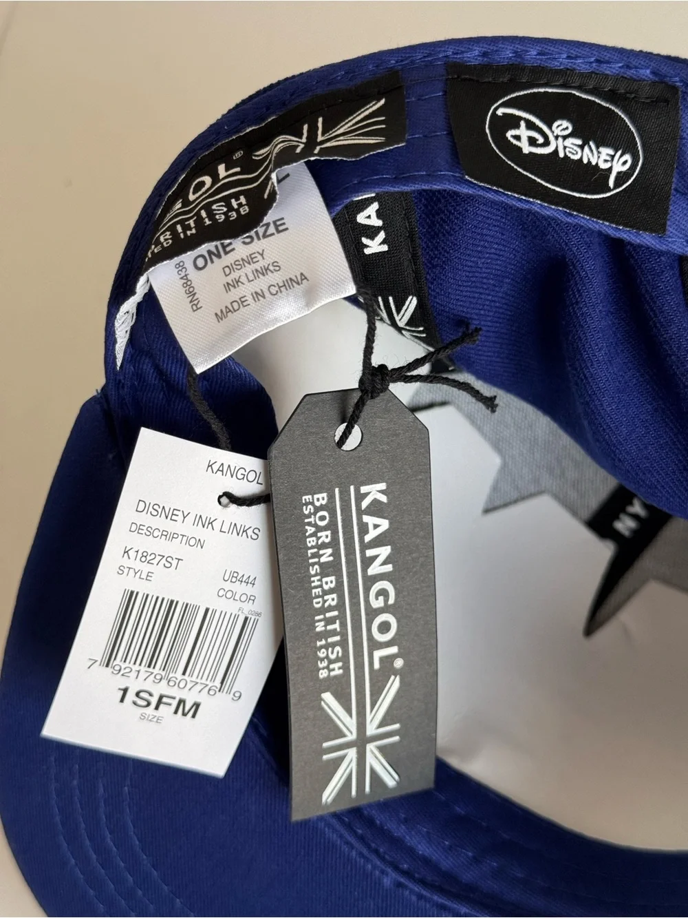 Kangol x Disney Ink Links Mickey Mouse Embroidered Snapback Baseball Cap NWT